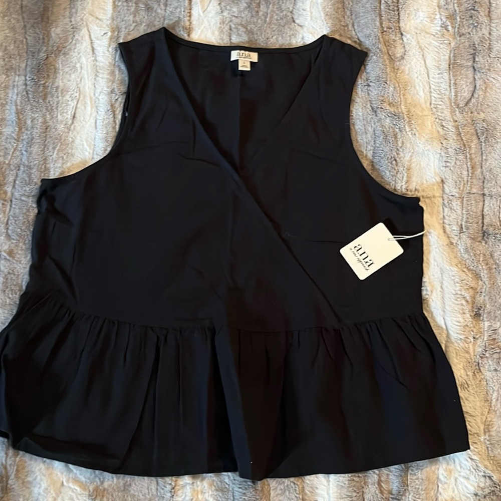 Faux Wrap, Black Blouse.
